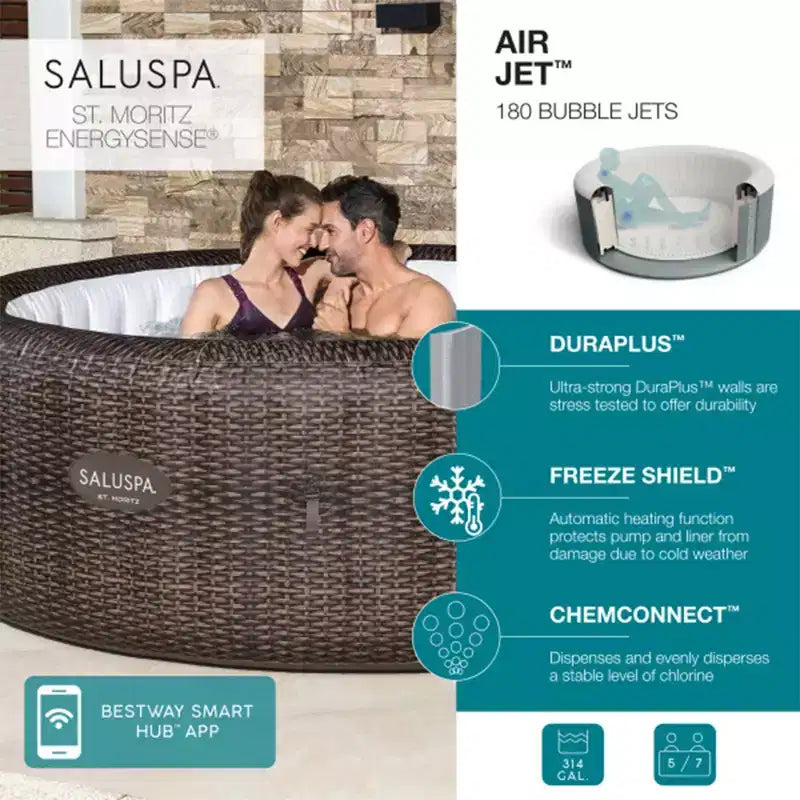 Spa gonflable Bestway Coleman St Moritz AirJet avec 2 sièges antidérapants SaluSpa