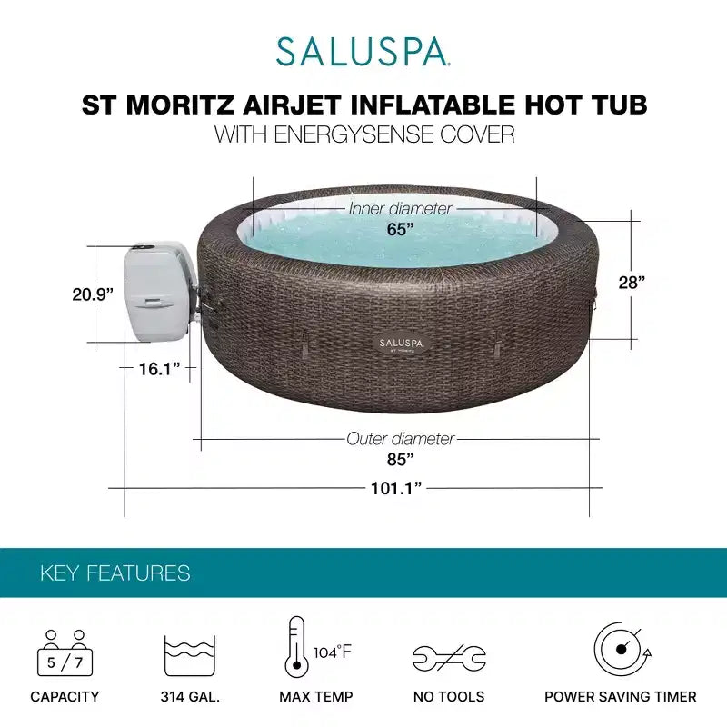 Spa gonflable Bestway Coleman St Moritz AirJet avec 2 sièges antidérapants SaluSpa