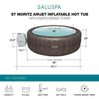 Spa Bestway Coleman St Moritz avec 2 sièges SaluSpa et 2 coussins d'appui-tête