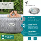 Spa gonflable Bestway Coleman Honolulu AirJet avec couvercle EnergySense, lot de 6 sièges de spa SaluSpa et 6 ensembles d'appuie-têtes rembourrés SaluSpa