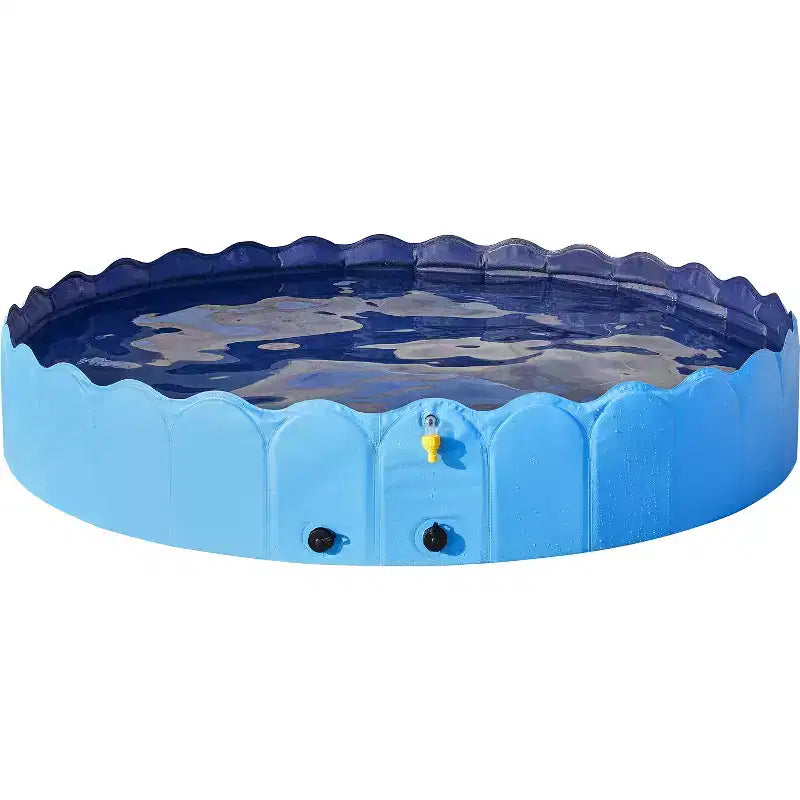 Yaheetech Foldable Dog Pools Dog Swimming Pool with Sprinkler Blue