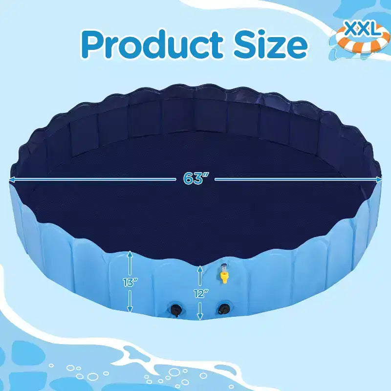 Piscine Pliable pour Chiens Yaheetech, Piscine pour Chiens avec Arroseur Bleu