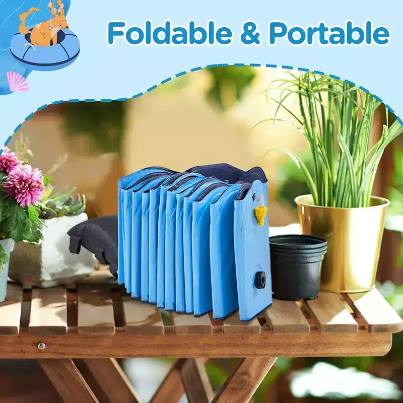 Piscine Pliable pour Chiens Yaheetech, Piscine pour Chiens avec Arroseur Bleu