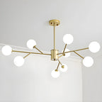 Lustre Sputnik en verre blanc à globe, style moderne du milieu du siècle