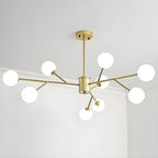 Lustre Sputnik en verre blanc à globe, style moderne du milieu du siècle