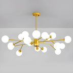 Lustre Sputnik en verre blanc à globe, style moderne du milieu du siècle