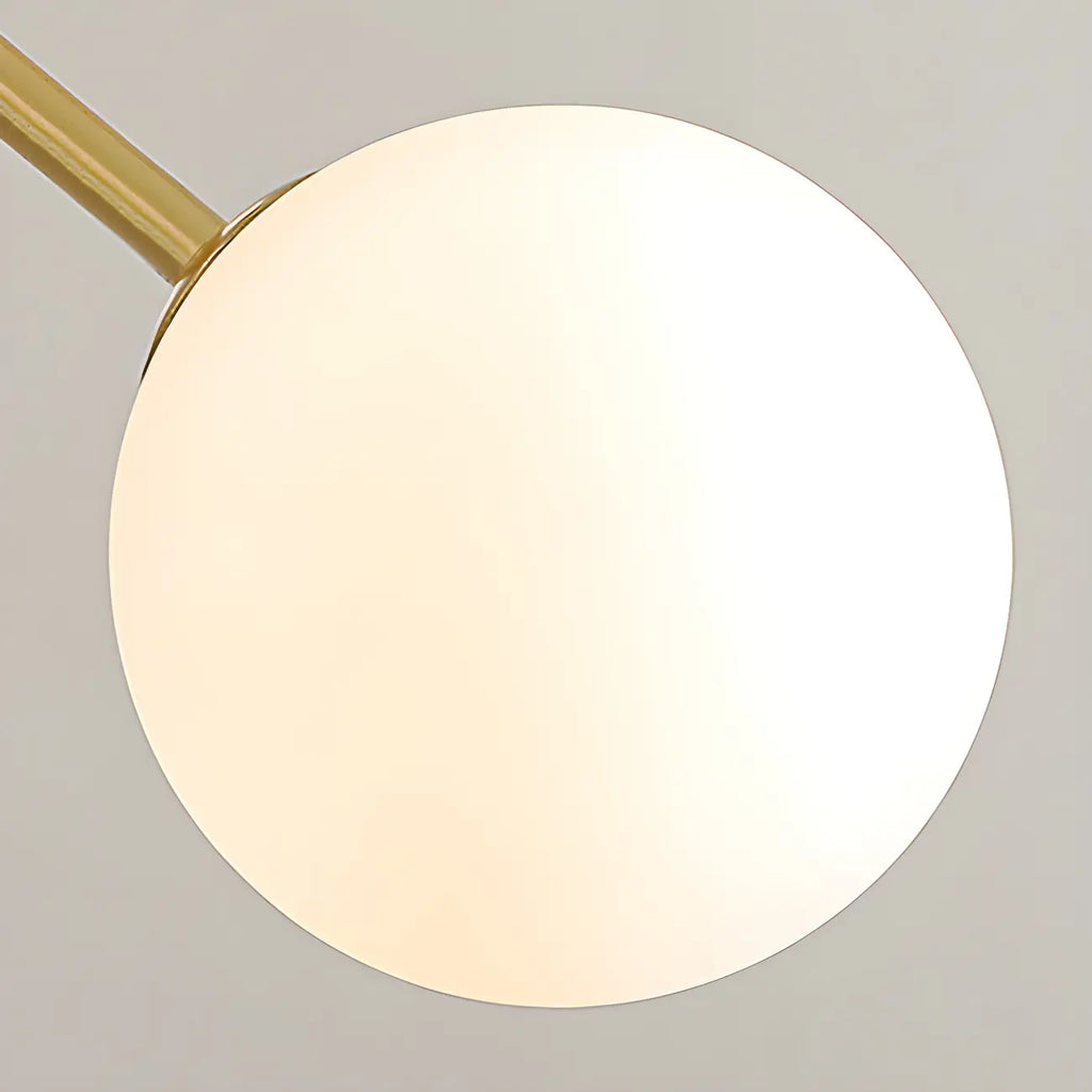 Lustre Sputnik en verre blanc à globe, style moderne du milieu du siècle
