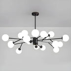 Lustre Sputnik en verre blanc à globe, style moderne du milieu du siècle