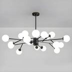 Lustre Sputnik en verre blanc à globe, style moderne du milieu du siècle