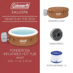 Spa Coleman SaluSpa Ponderosa avec 4 sièges et 4 oreillers Bestway SaluSpa