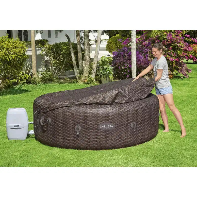 Bestway SaluSpa St Moritz AirJet Spa gonflable portable 6 personnes et 6 cartouches de filtre de rechange Coleman SaluSpa type VI