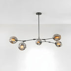 Grand lustre en verre Sputnik avec tiges de suspension pour usage intérieur