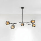 Grand lustre en verre Sputnik avec tiges de suspension pour usage intérieur