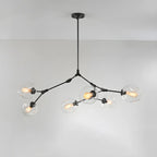 Grand lustre en verre Sputnik avec tiges de suspension pour usage intérieur