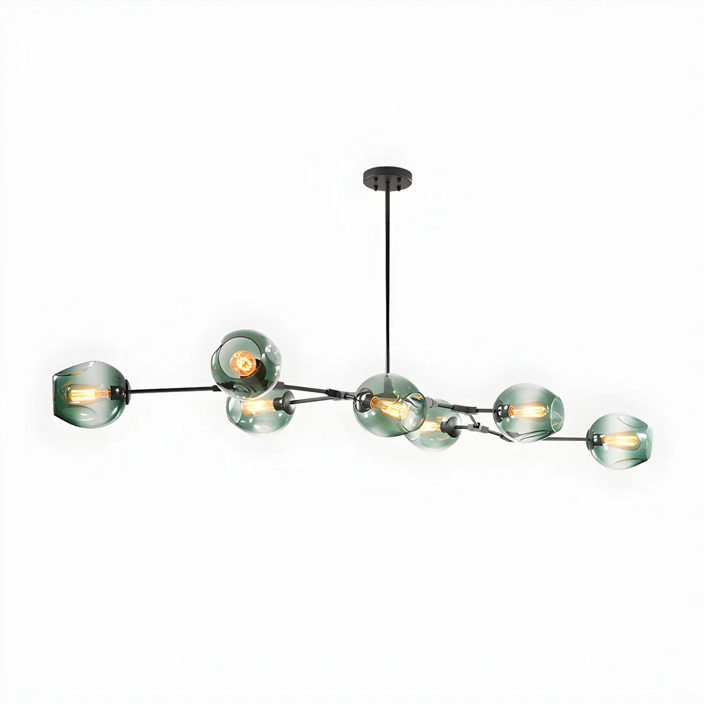 Grand lustre en verre Sputnik avec tiges de suspension pour usage intérieur