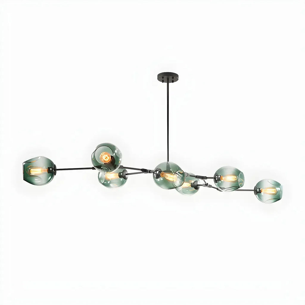 Grand lustre en verre Sputnik avec tiges de suspension pour usage intérieur