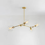 Grand lustre en verre Sputnik avec tiges de suspension pour usage intérieur