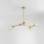 Grand lustre en verre Sputnik avec tiges de suspension pour usage intérieur