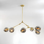 Grand lustre en verre Sputnik avec tiges de suspension pour usage intérieur
