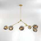 Grand lustre en verre Sputnik avec tiges de suspension pour usage intérieur