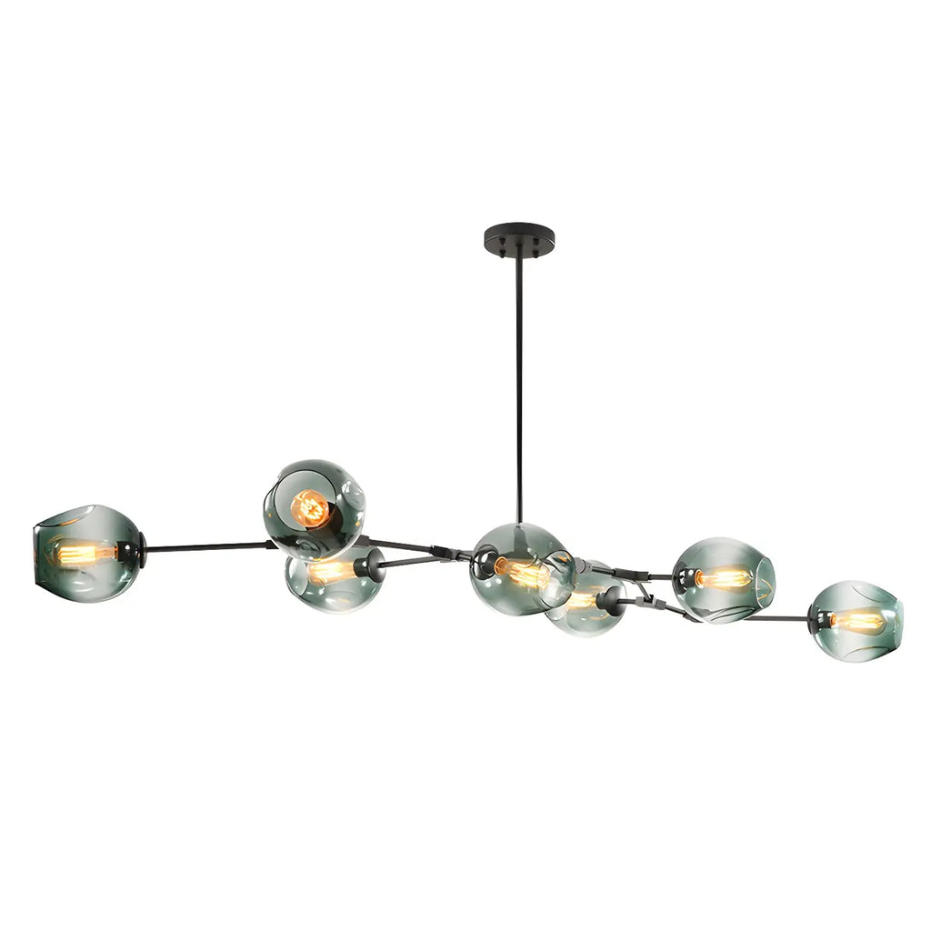Grand lustre en verre Sputnik avec tiges de suspension pour usage intérieur