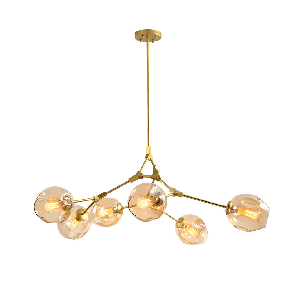 Grand lustre en verre Sputnik avec tiges de suspension pour usage intérieur