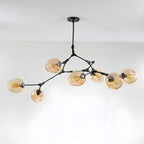 Grand lustre en verre Sputnik avec tiges de suspension pour usage intérieur