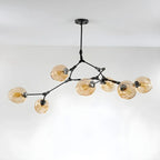 Grand lustre en verre Sputnik avec tiges de suspension pour usage intérieur