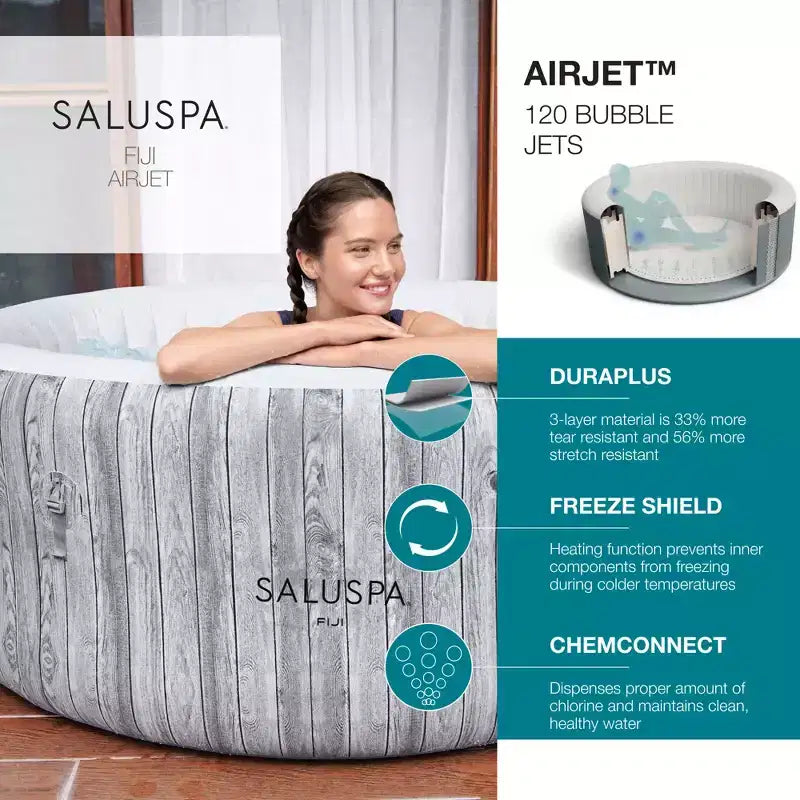 Cascade SaluSpa Color LED pour spa avec bain à remous gonflable Bestway Fiji AirJet, gris