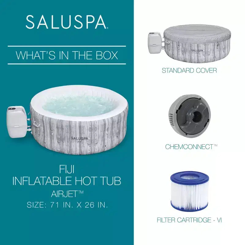 Cascade SaluSpa Color LED pour spa avec bain à remous gonflable Bestway Fiji AirJet, gris
