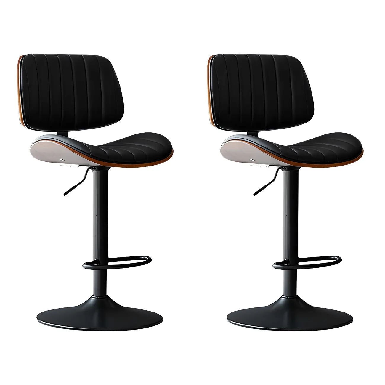 Tabourets de bar pivotants réglables modernes en similicuir