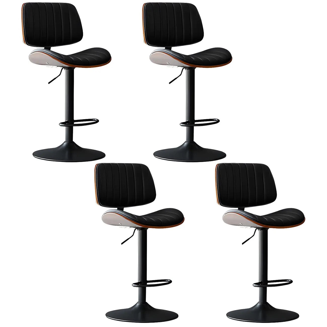 Tabourets de bar pivotants réglables modernes en similicuir