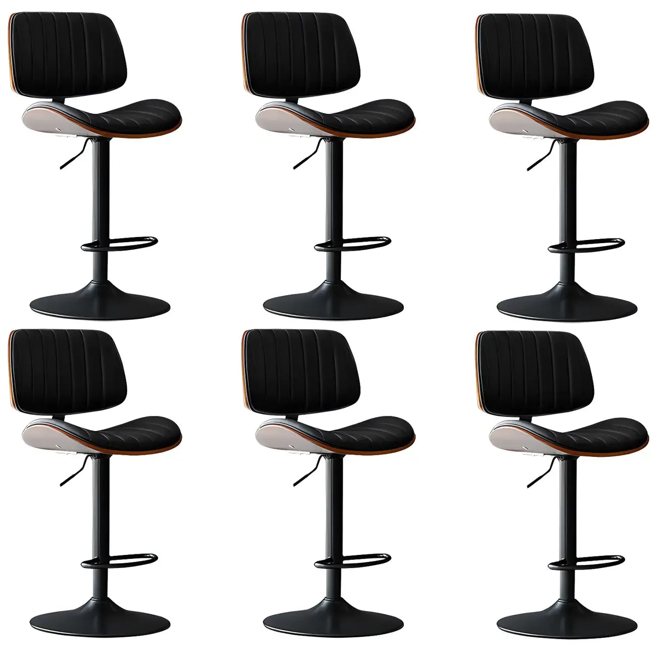 Tabourets de bar pivotants réglables modernes en similicuir