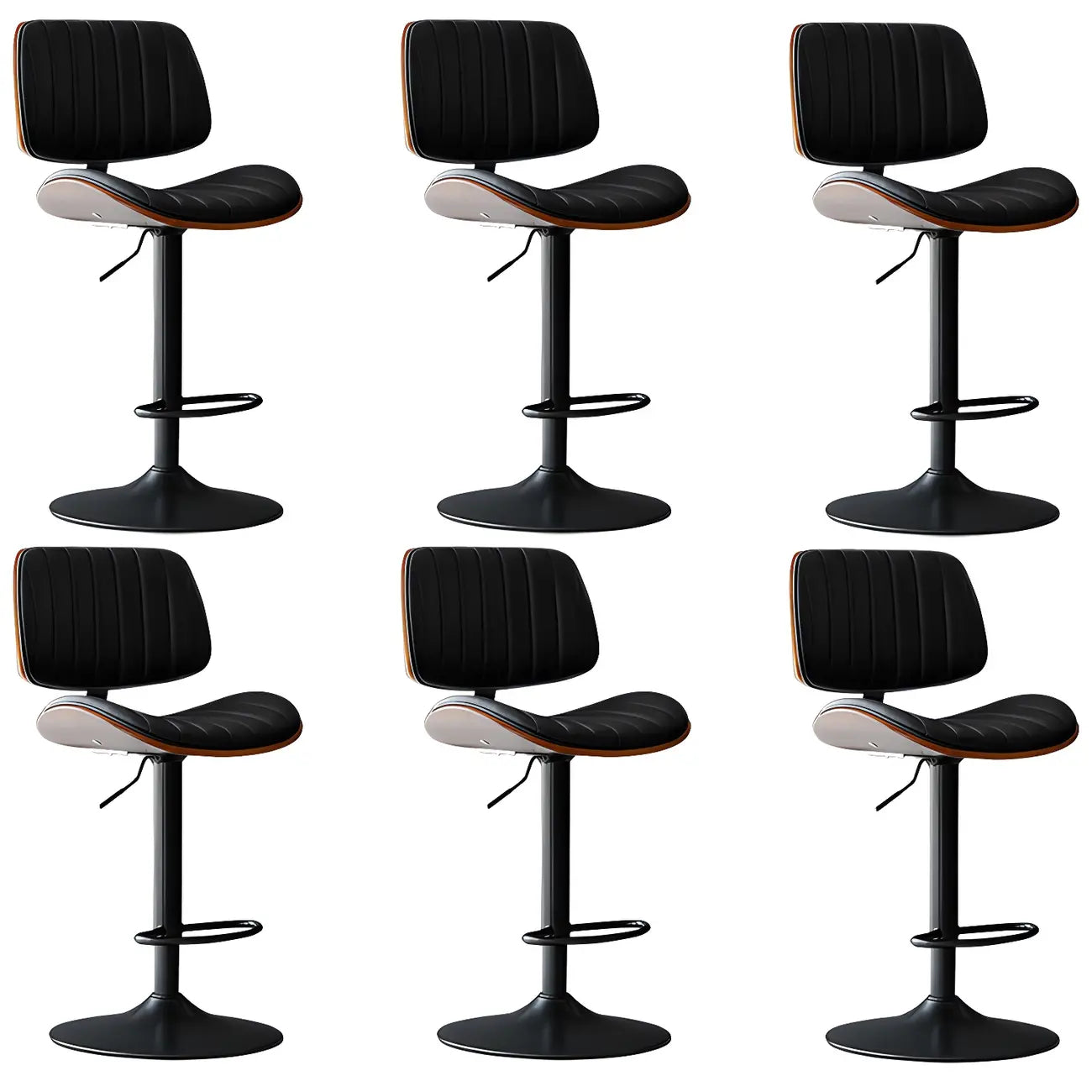 Tabourets de bar pivotants réglables modernes en similicuir