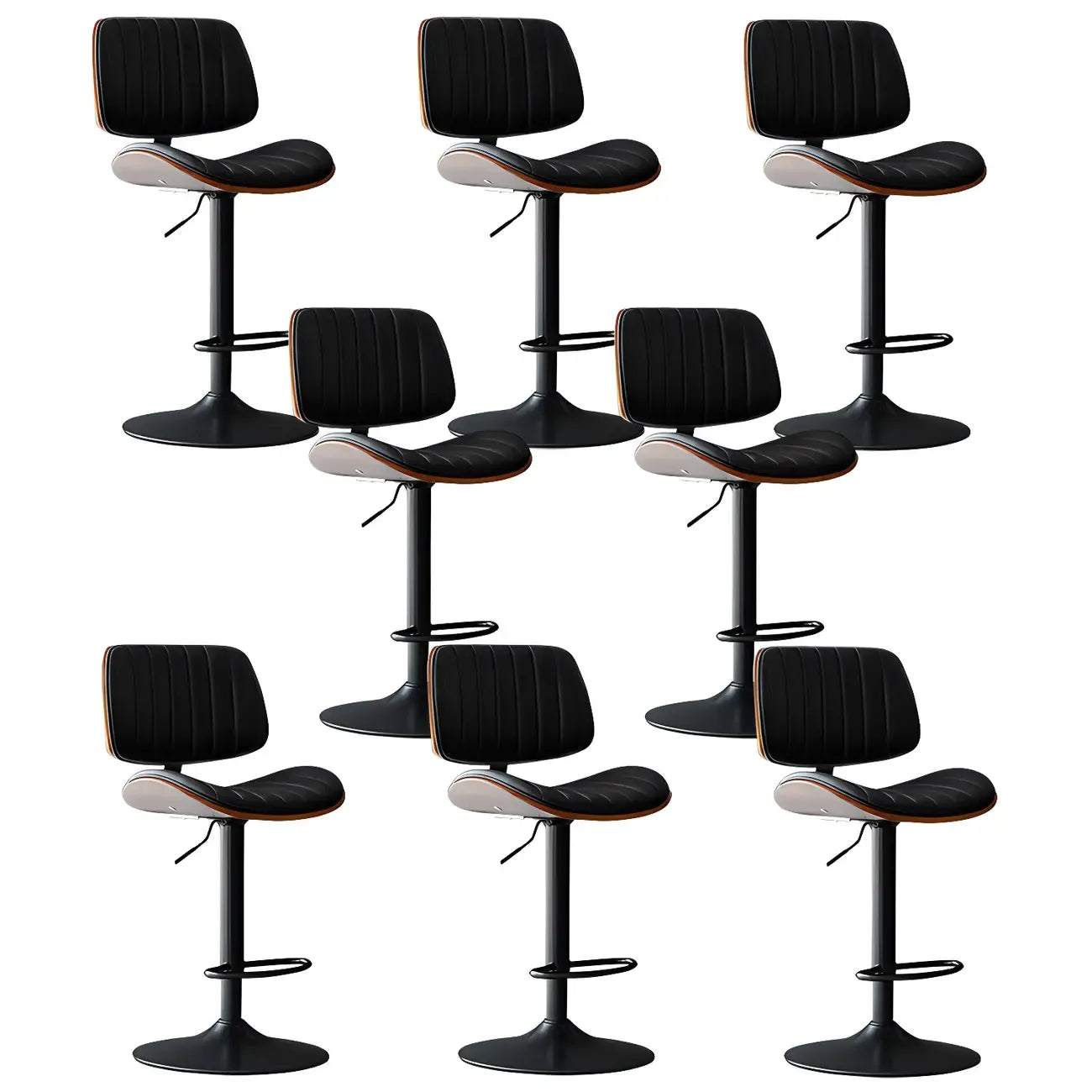 Tabourets de bar pivotants réglables modernes en similicuir