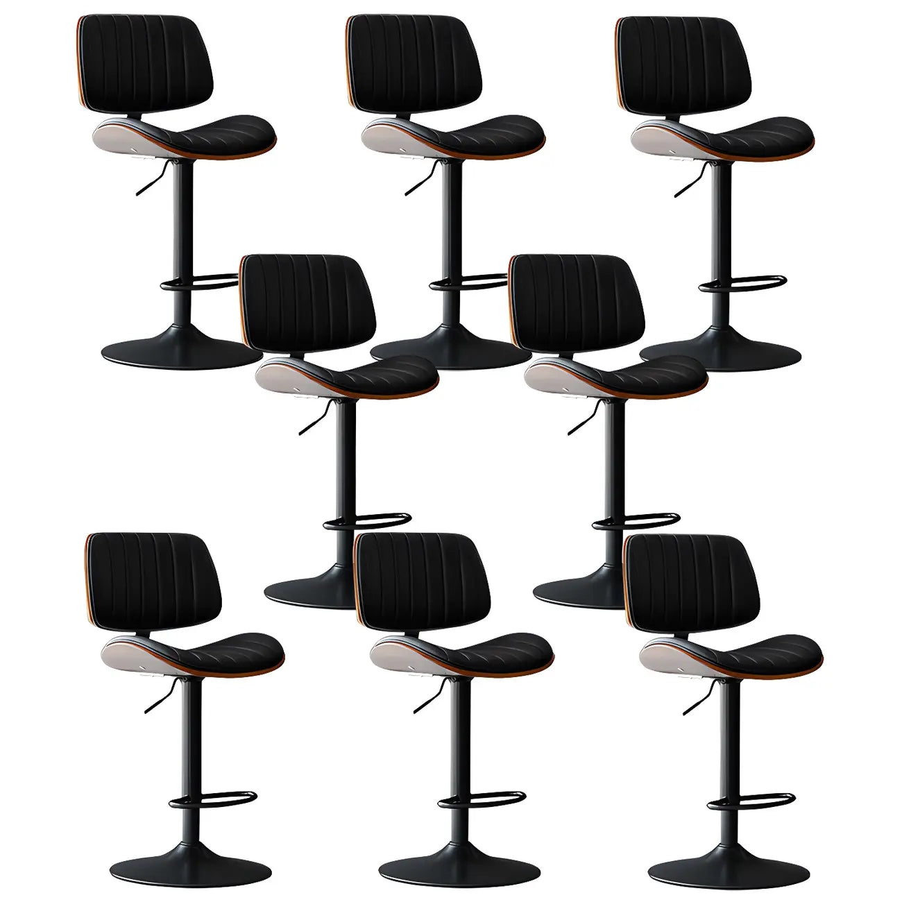 Tabourets de bar pivotants réglables modernes en similicuir