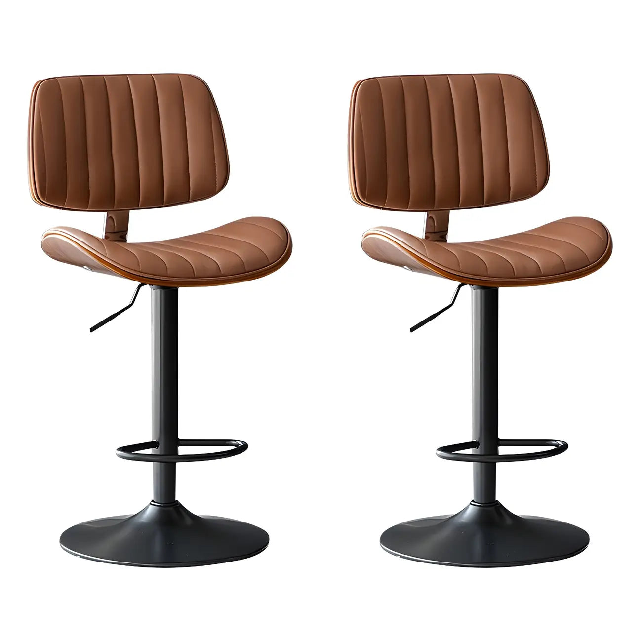 Tabourets de bar pivotants réglables modernes en similicuir