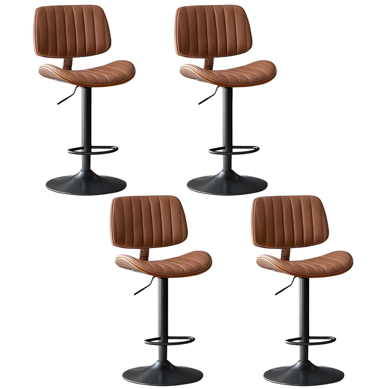 Tabourets de bar pivotants réglables modernes en similicuir