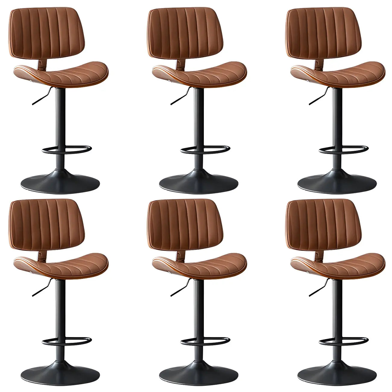 Tabourets de bar pivotants réglables modernes en similicuir