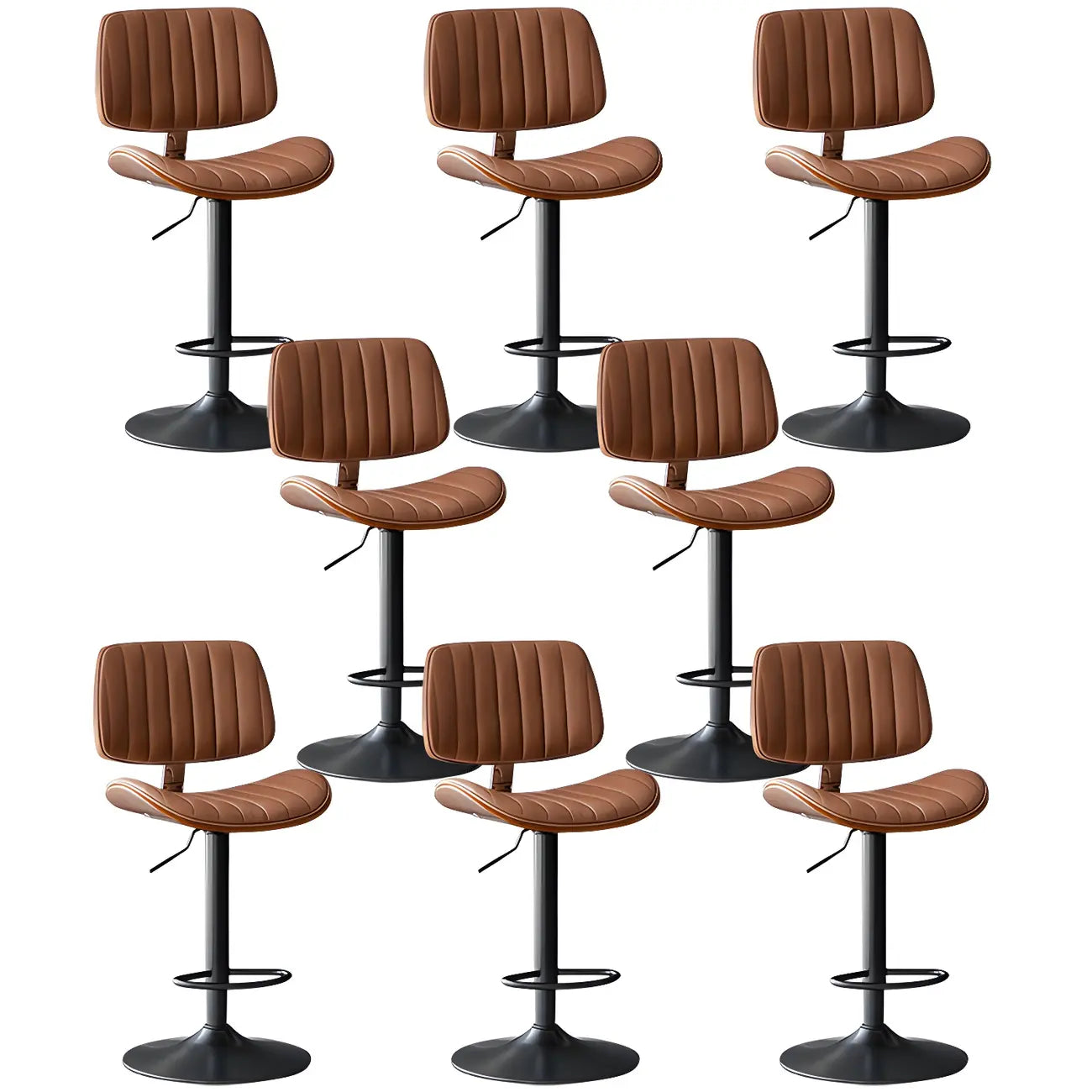 Tabourets de bar pivotants réglables modernes en similicuir
