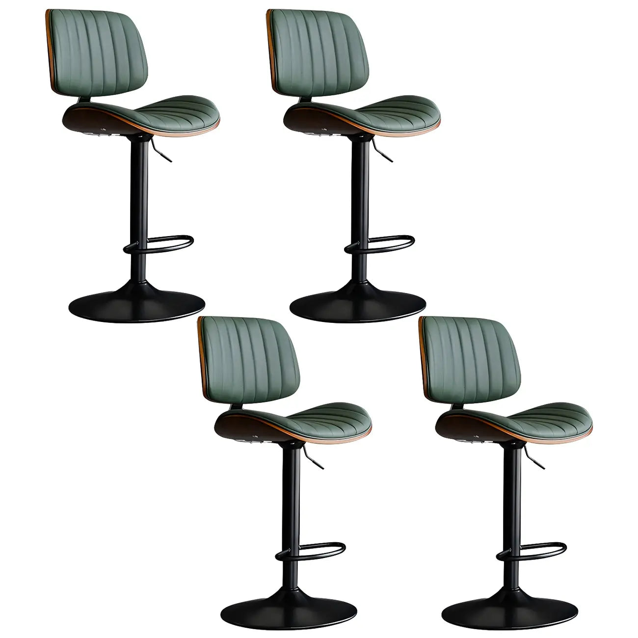 Tabourets de bar pivotants réglables modernes en similicuir