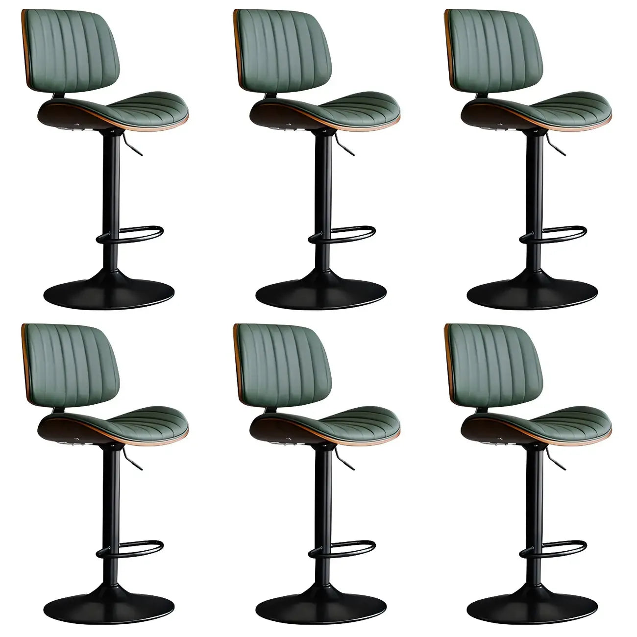 Tabourets de bar pivotants réglables modernes en similicuir