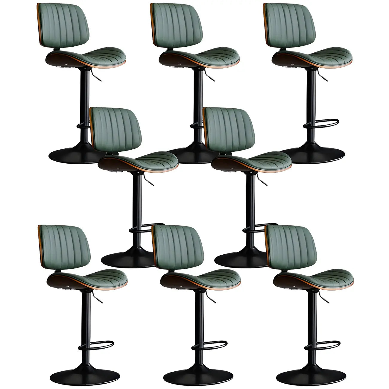 Tabourets de bar pivotants réglables modernes en similicuir