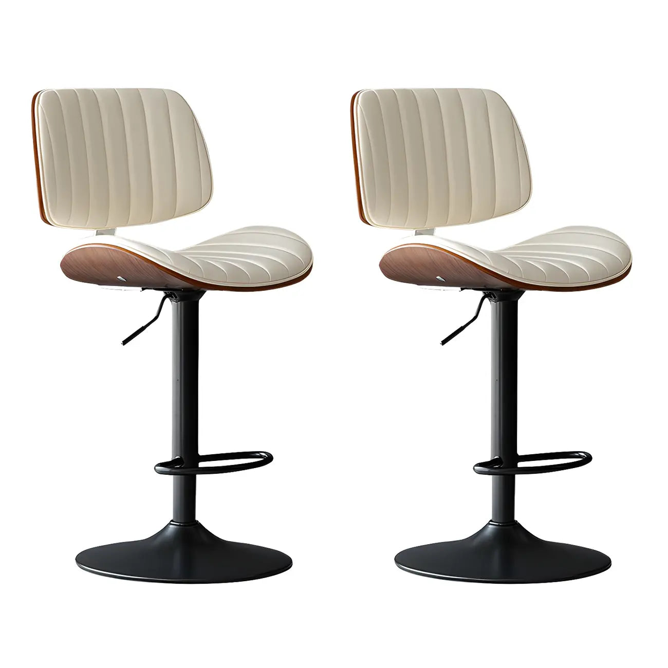 Tabourets de bar pivotants réglables modernes en similicuir