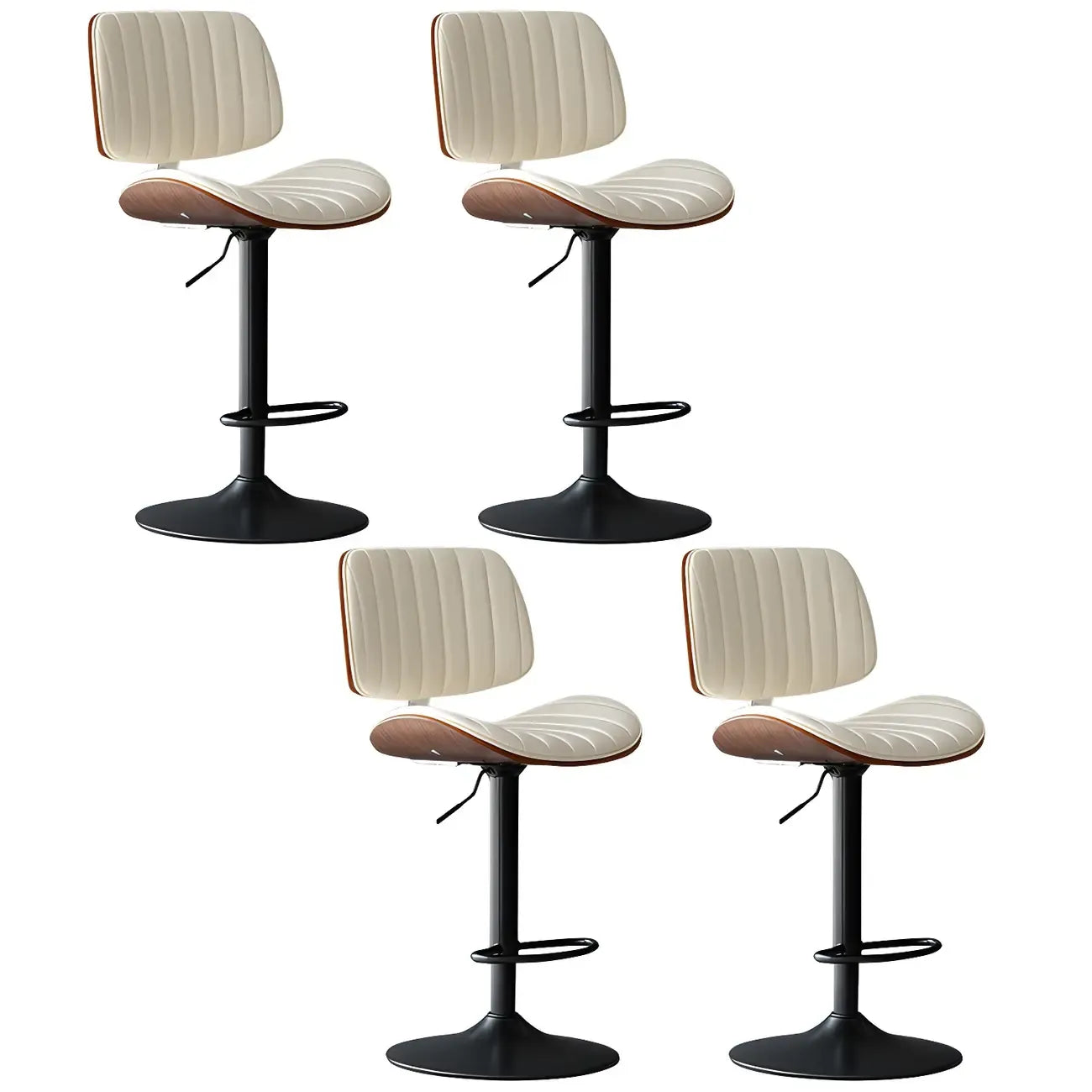 Tabourets de bar pivotants réglables modernes en similicuir