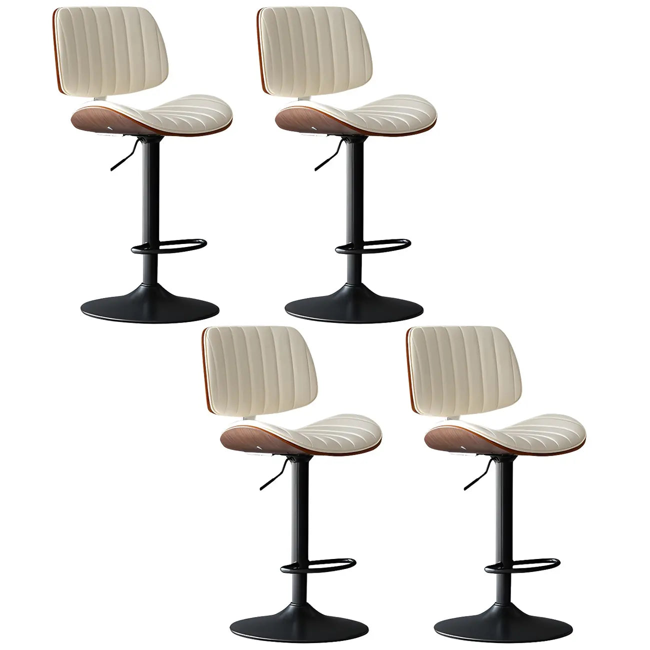 Tabourets de bar pivotants réglables modernes en similicuir
