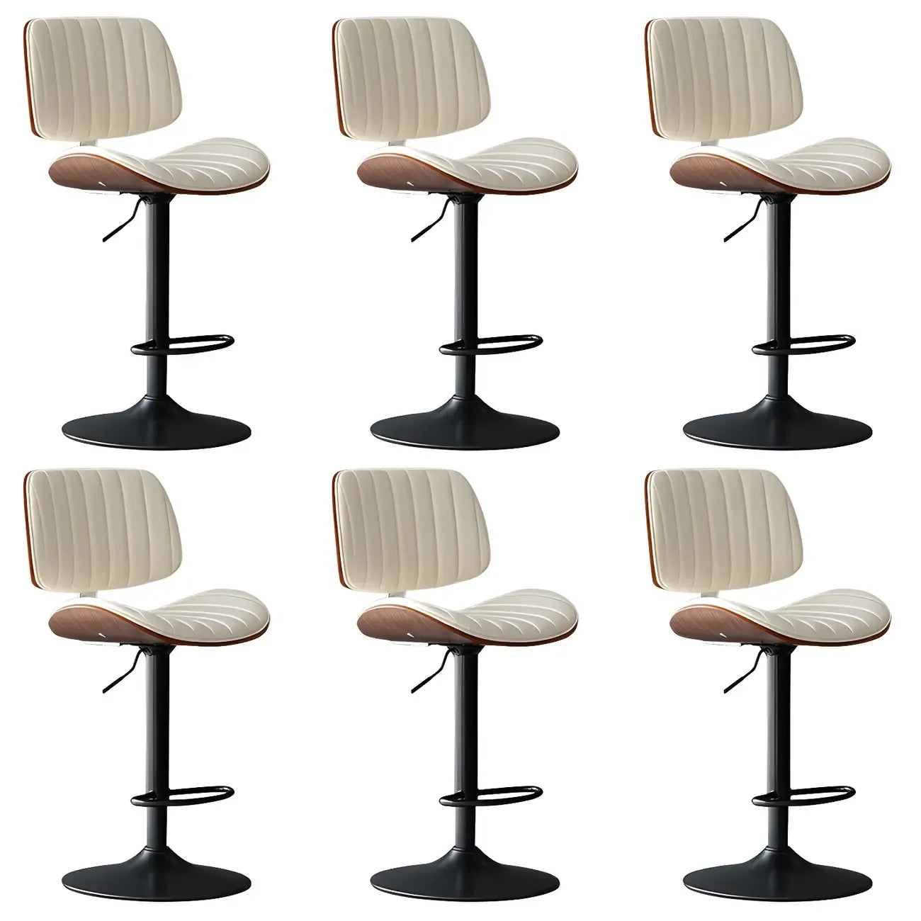 Tabourets de bar pivotants réglables modernes en similicuir
