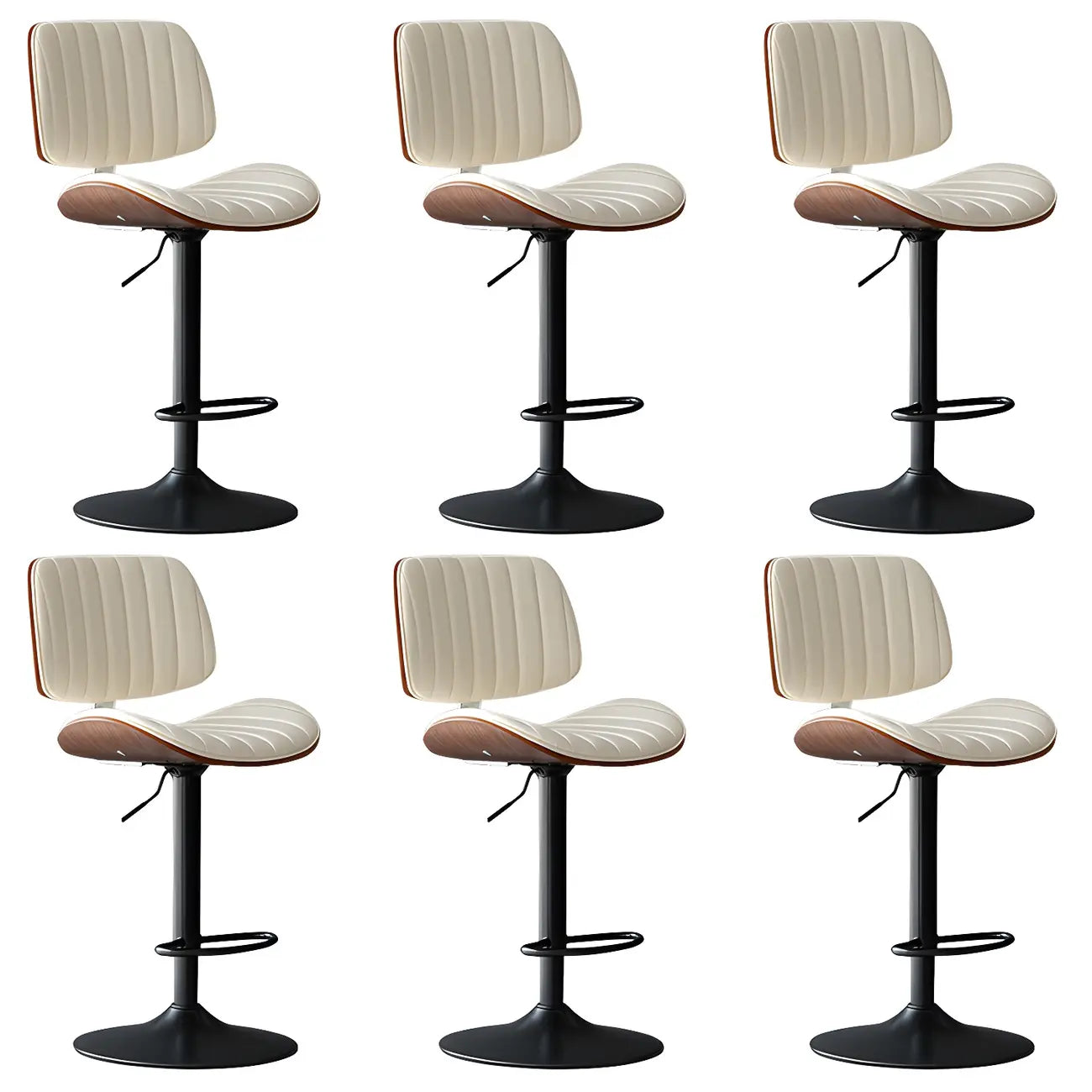 Tabourets de bar pivotants réglables modernes en similicuir