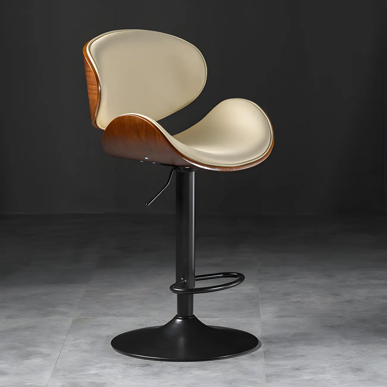 Sgabelli da bar girevoli moderni regolabili in pelle con schienale