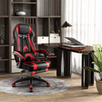 Chaise de jeu e-sport réglable Costway avec appuie-tête rembourré, support lombaire bleu/noir/gris/rouge